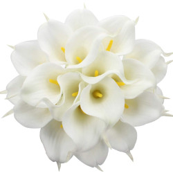 10 Pcs Artificial Calla Lily Heads Fake Flowers Bouquet for Bridal Wedding Home Garden Party Décor